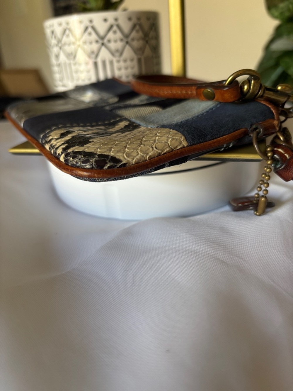 Coach Y2K Vintage Denim Patchwork Wristlet - Picture 8 of 12